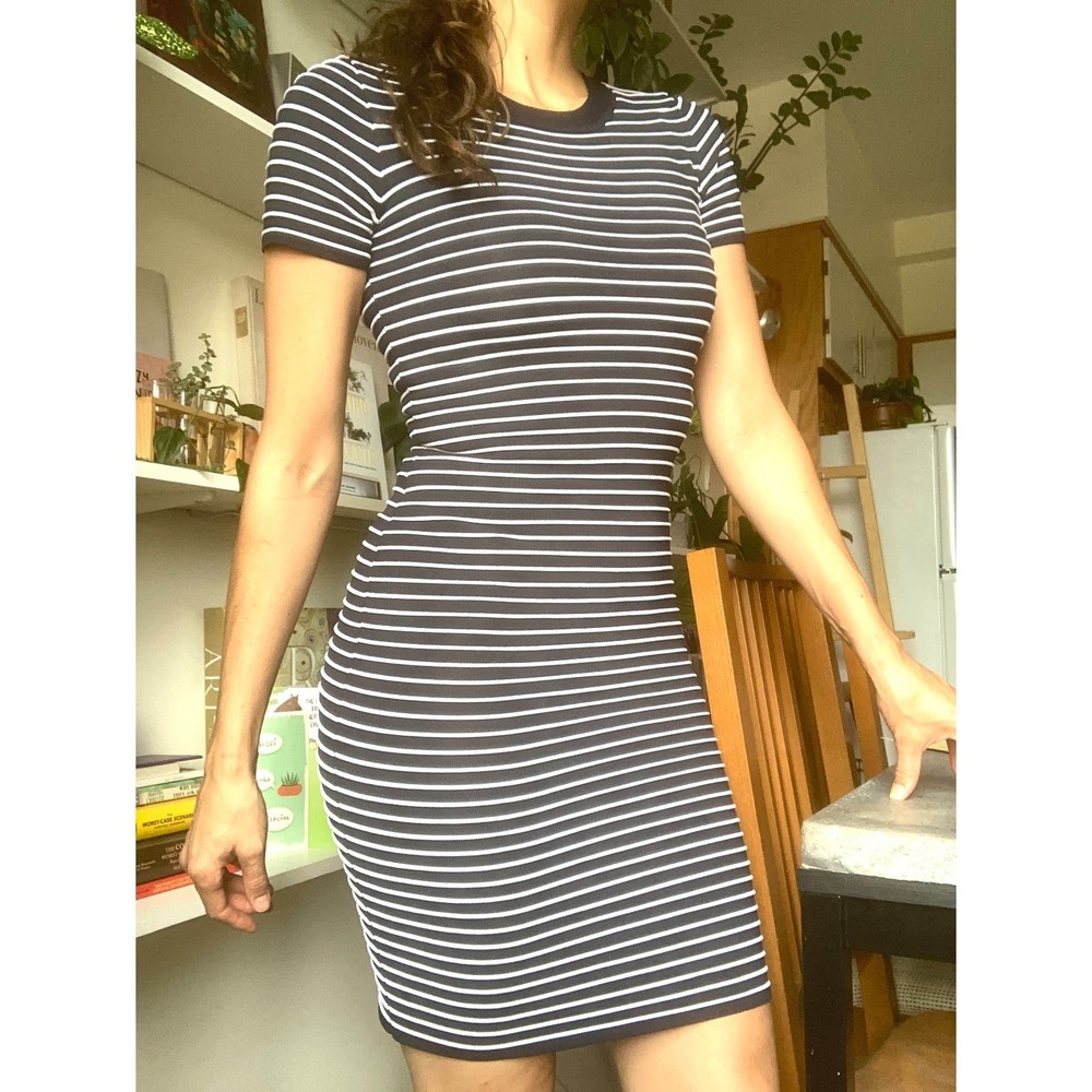 Michael Kors navy & white striped dress_xs